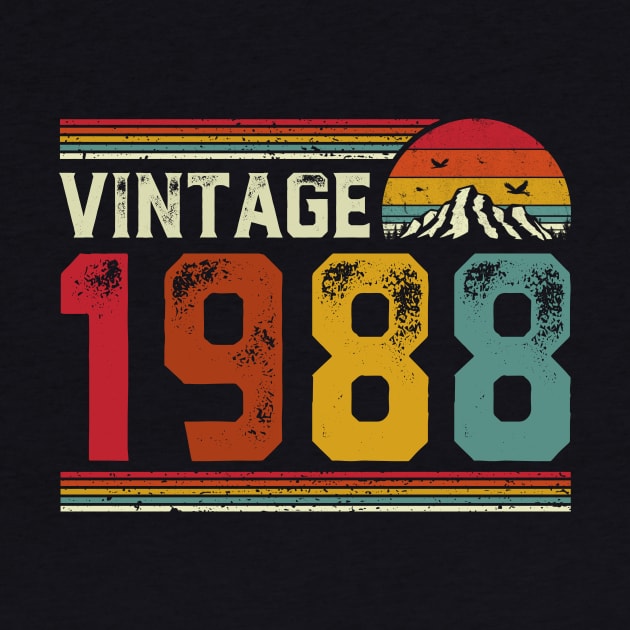 Vintage 1988 Birthday Gift Retro Style by Foatui